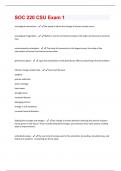 SOC 220 CSU Exam 1 Questions With Complete Answers.