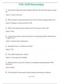 NSG 6420 Hematology &lpar;Latest 2024 &sol; 2025&rpar; Questions & Answers with rationales