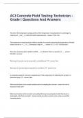 ACI Concrete Field Testing Technician - Grade I Questions And Answers