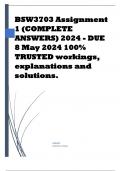 BSW3703 Assignment 1 (COMPLETE ANSWERS) 2024 - DUE 8 May 2024 100% TRUSTED workings, explanations and solutions