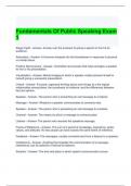 Fundamentals Of Public Speaking Exam 1 Questions and Answer