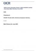 (COMPLETE)OCR A level Chemistry Paper 3 2023 (H432/03 Unified chemistry) Mark Scheme June 2023