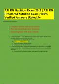 ATI RN Nutrition Exam 2023 | ATI RN Proctored Nutrition Exam | 100% Verified Answers |Rated A+