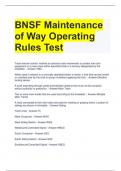 BNSF Maintenance of Way Operating Rules Test 