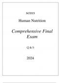 (FORTIS) SCI115 HUMAN NUTRITION COMPREHENSIVE FINAL EXAM Q & S 2024.