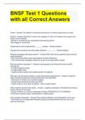 BNSF Test 1 Questions with all Correct Answers 