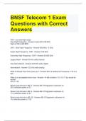 BNSF Telecom 1 Exam Questions with Correct Answers 
