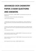 ADVANCED OCR CHEMISTRY PAPER 2 EXAM QUESTIONS AND ANSWERS