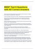 BNSF Test 6 Questions with All Correct Answers 