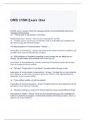 CMS 315M Exam One Questions and Answers 2024