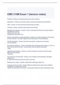 CMS 315M Exam 1 (lecture notes) Questions and Answers