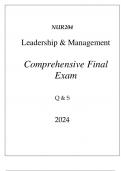(FORTIS) NUR204 LEADERSHIP & MANAGEMENT COMPREHENSIVE FINAL EXAM Q & S 2024