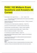 PHSC 102 Midterm Exam Questions and Answers All Correct 