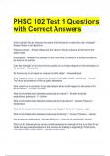 PHSC 102 Test 1 Questions with Correct Answers 