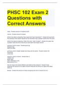 PHSC 102 Exam 2 Questions with Correct Answers 