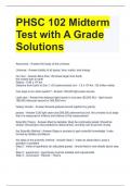 PHSC 102 Midterm Test with A Grade Solutions