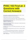 PHSC 102 Final pt. 2 Questions with Correct Answers 