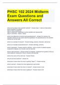 PHSC 102 2024 Midterm Exam Questions and Answers All Correct  