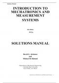 Solutions Manual INTRODUCTION TO MECHATRONICS AND MEASUREMENT SYSTEMS 4th Edition