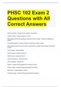 PHSC 102 Exam 2 Questions with All Correct Answers