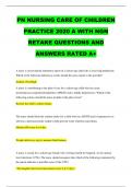 PN NURSING CARE OF CHILDREN PRACTICE 2020 A WITH NGN RETAKE QUESTIONS AND ANSWERS RATED A+