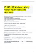 PHSC102 Midterm study Guide Questions and Answers 