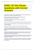 PHSC 121 Hw 8 Exam Questions with Correct Answers