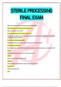STERILE PROCESSING  FINAL EXAM