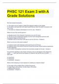 PHSC 121 Exam 3 with A Grade Solutions 