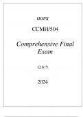 (UOPX) CCMH504 INDIVIDUAL AND FAMILY DEVELOPMENT COMPREHENSIVE FINAL EXAM 