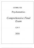 (UOPX) CCMH535 PSYCHOMETRICS COMPREHENSIVE FINAL EXAM Q & S 2024.