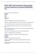 DCCC BIO 150 Final Exam Study Guide Correct Questions & Answers(GRADED A+)