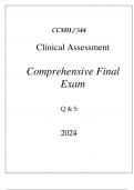 (UOPX) CCMH544 CLINICAL ASSESSMENT COMPREHENSIVE FINAL EXAM Q & S 2024.