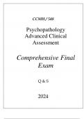 (UOPX) CCMH548 PSYCHOPATHOLOGY ADVANCED CLINICAL ASSESSMENT COMPREHENSIVE FINAL