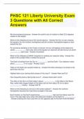 PHSC 121 Liberty University Exam 3 Questions with All Correct Answers 