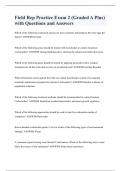 Field Rep Practice Exam 2 &lpar;Graded A Plus&rpar; with Questions and Answers