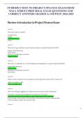 INTRODUCTION TO PROJECT FINANCE EXAM FROM WALL STREET PREP &sol;REAL EXAM QUESTIONS AND CORRECT ANSWERS GRADED A&plus;&sol;NEWEST 2024-2025