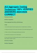 ACI Aggregate Testing Technician 100&percnt; VERIFIED  ANSWERS 2024&sol;2025  CORRECT GUARANTEED PASS