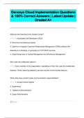 Genesys Cloud Implementation Questions  & 100% Correct Answers | Latest Update |  Graded A+