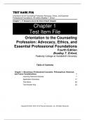 Test Bank For Orientation to the Counseling Profession Advocacy, Ethics, and Essential Professional Foundations, 4th Edition by Bradley T. Erford Chapter 1-17