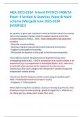 AQA 2023-2024 A-level PHYSICS 7408/3A  Paper 3 Section A Question Paper & Mark  scheme (Merged) June 2023-2024 [VERIFIED