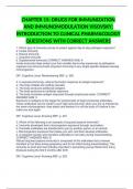 CHAPTER 15: DRUGS FOR IMMUNIZATION AND IMMUNOMODULATION VISOVSKY: INTRODUCTION TO CLINICAL PHARMACOLOGY QUESTIONS WITH CORRECT ANSWERS