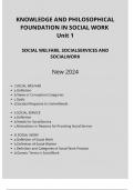 Summary knowledge and philosophical foundation in social work, new 2024