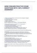 IAEM CEM/AEM PRACTICE EXAM QUESTIONS WITH 100% CORRECT ANSWERS!!
