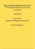 Summary most important definitions and theories of crime causation&comma; new 2024