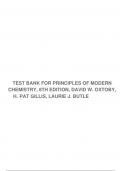 TEST BANK FOR PRINCIPLES OF MODERN CHEMISTRY, 8TH EDITION, DAVID W. OXTOBY, H. PAT GILLIS, LAURIE J. BUTLE
