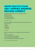 BEST REVIEW ARDMS PRACTICE EXAM 100% VERIFIED ANSWERS  2024/2025 CORRECT