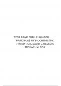 TEST BANK FOR LEHNINGER PRINCIPLES OF BIOCHEMISTRY, 7TH EDITION, DAVID L. NELSON, MICHAEL M. COX