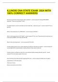  ILLINOIS CNA STATE EXAM  2024 WITH 100% CORRECT ANSWERS