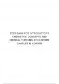 TEST BANK FOR INTRODUCTORY CHEMISTRY: CONCEPTS AND CRITICAL THINKING, 8TH EDITION, CHARLES H. CORWIN